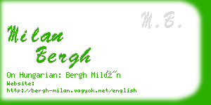 milan bergh business card